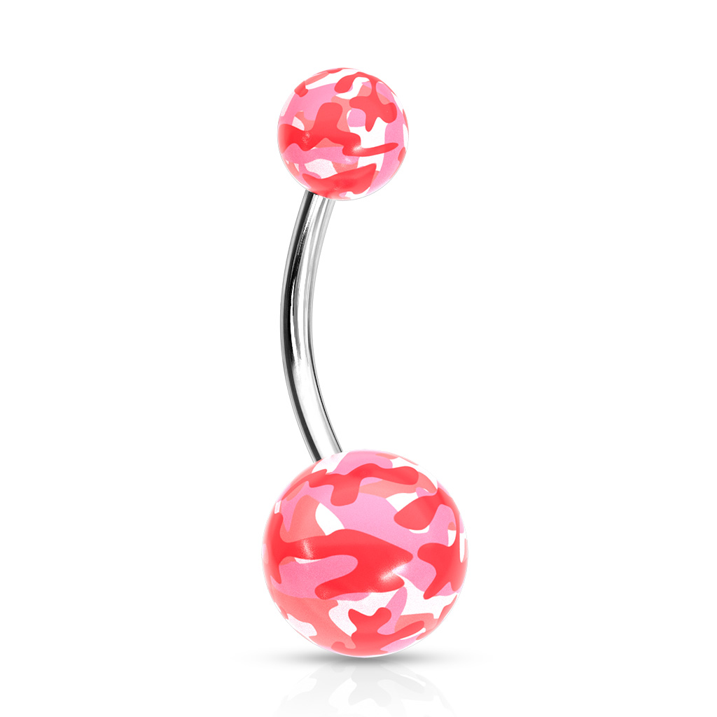 Navelpiercing met camouflageballetjes