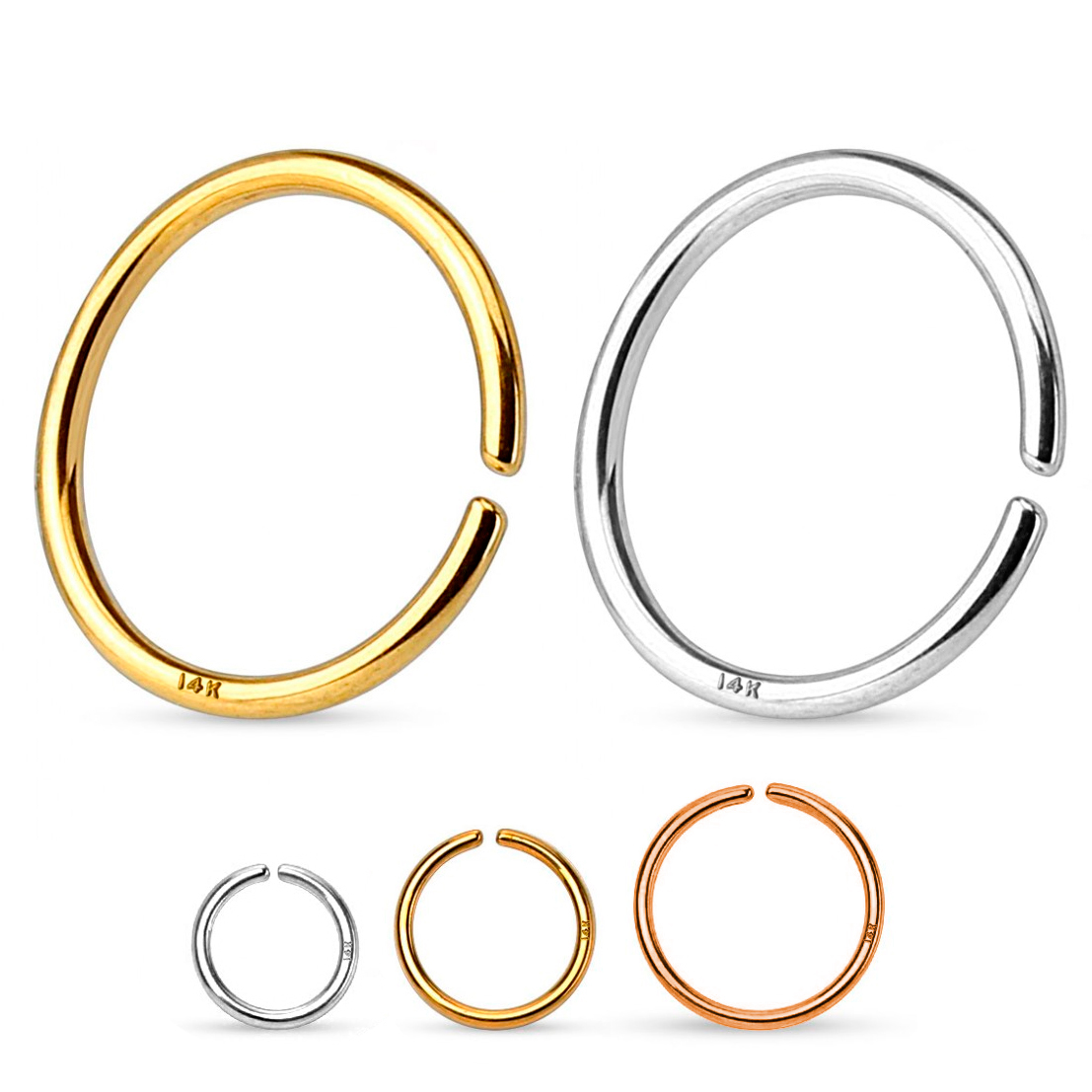 Simpele gesloten ring van 14 karaats goud 