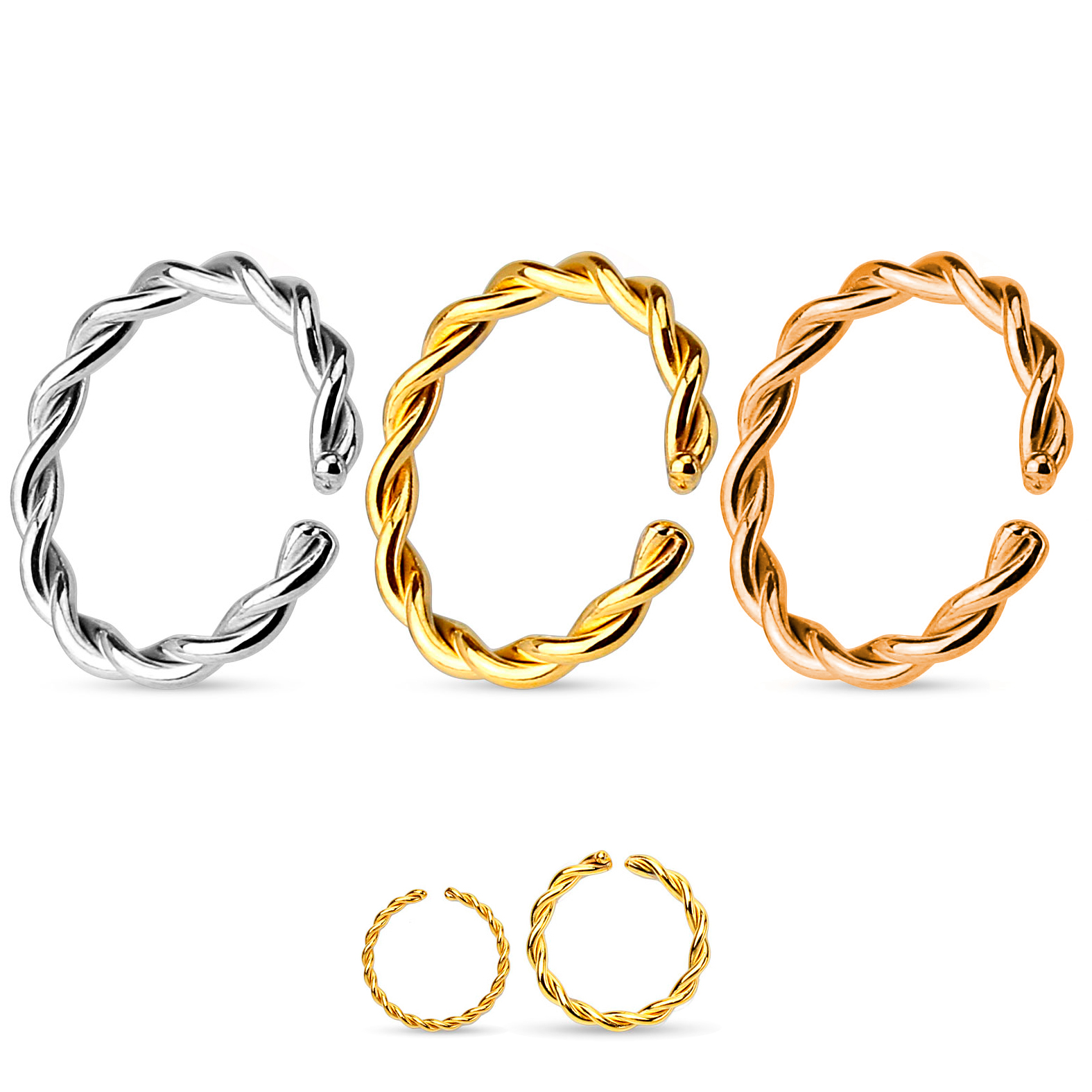 Eenvoudige gedraaide ring uit 14 karaats goud