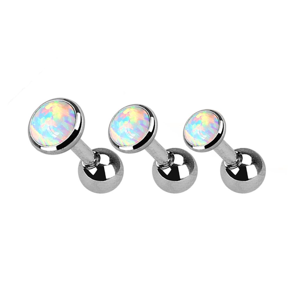 Set van oorpiercings met opaalstenen