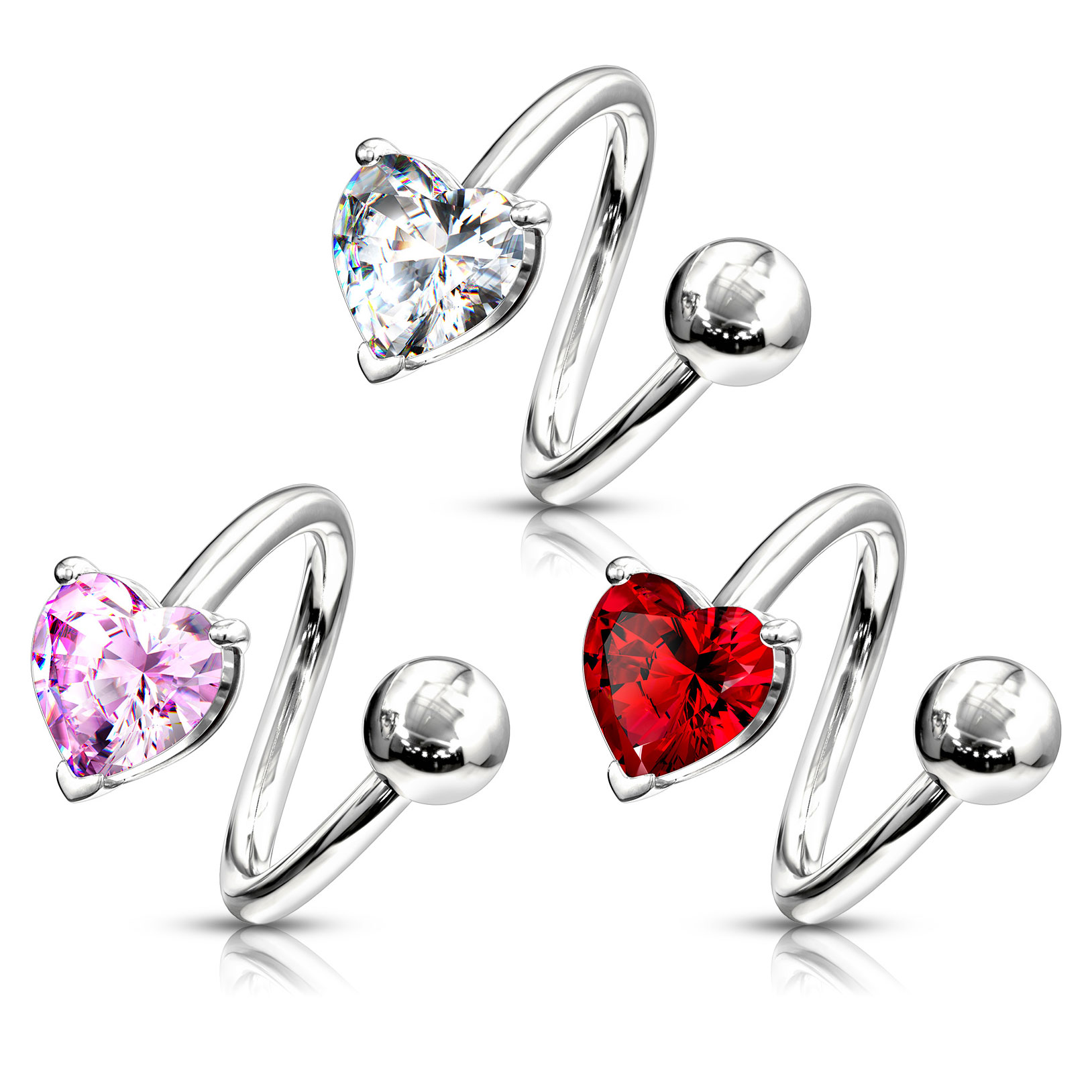 Twisterring met hartvormig diamantsteentje